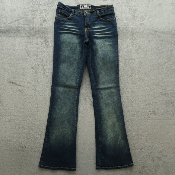 R4R Rave Jeans Junior's Size 9 Blue Low-Rise Bootcut Denim 31.5" Inseam Stretch - Picture 1 of 16